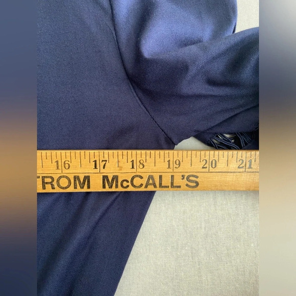 SARAH  ELIZABETH pleated navy blue maxi buttoned back closure sz 10 - Picture 7 of 11